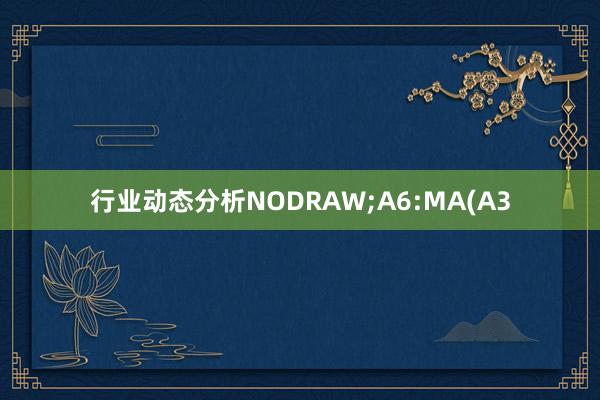 行业动态分析NODRAW;A6:MA(A3