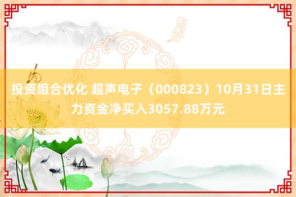 投资组合优化 超声电子（000823）10月31日主力资金净买入3057.88万元