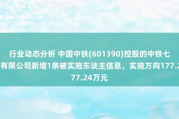 行业动态分析 中国中铁(601390)控股的中铁七局集团有限公司新增1条被实施东谈主信息，实施方向177.24万元