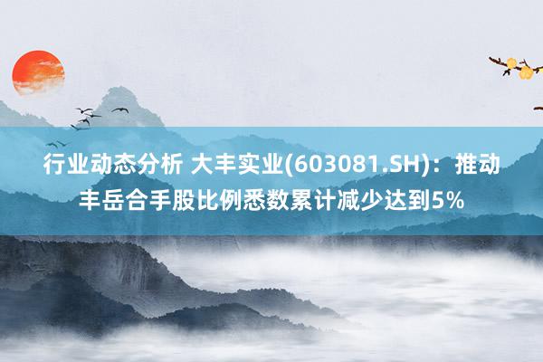 行业动态分析 大丰实业(603081.SH)：推动丰岳合手股比例悉数累计减少达到5%