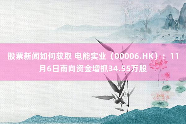 股票新闻如何获取 电能实业（00006.HK）：11月6日南向资金增抓34.55万股