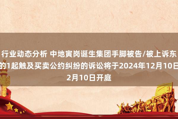 行业动态分析 中地寅岗诞生集团手脚被告/被上诉东谈主的1起触及买卖公约纠纷的诉讼将于2024年12月10日开庭