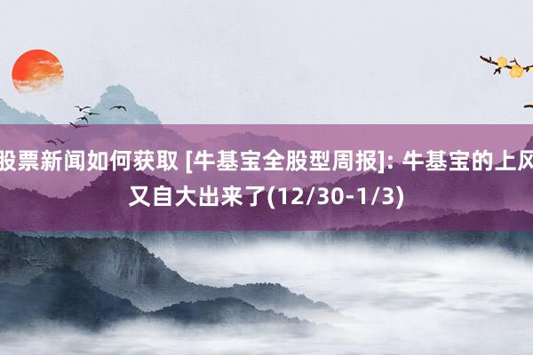 股票新闻如何获取 [牛基宝全股型周报]: 牛基宝的上风又自大出来了(12/30-1/3)