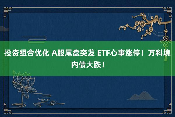 投资组合优化 A股尾盘突发 ETF心事涨停！万科境内债大跌！