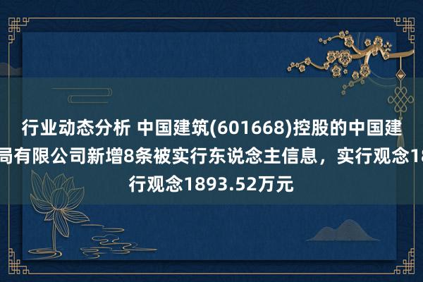 行业动态分析 中国建筑(601668)控股的中国建筑第六工程局有限公司新增8条被实行东说念主信息，实行观念1893.52万元