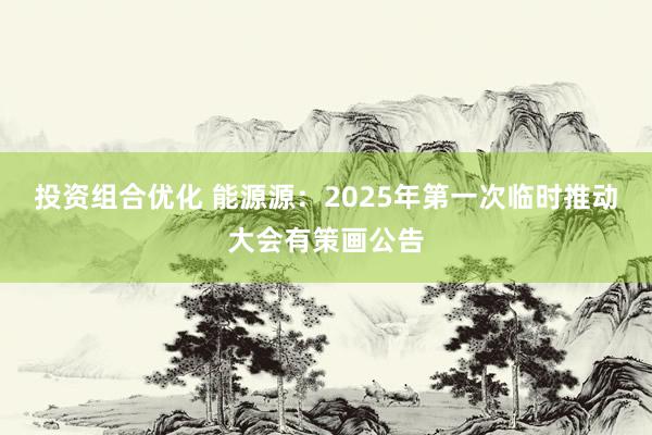 投资组合优化 能源源：2025年第一次临时推动大会有策画公告