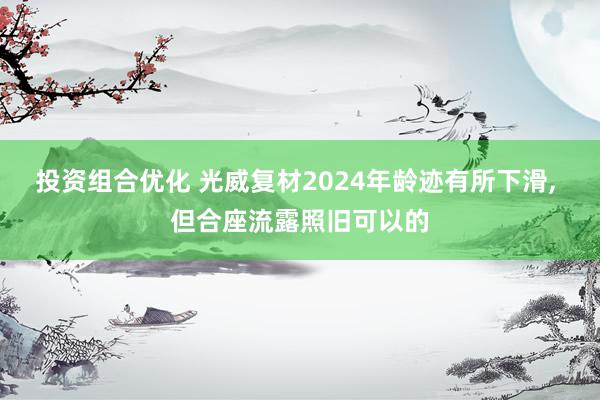 投资组合优化 光威复材2024年龄迹有所下滑, 但合座流露照旧可以的