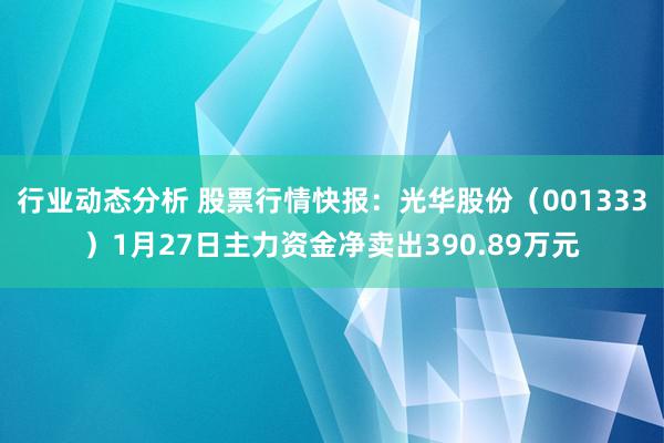 行业动态分析 股票行情快报：光华股份（001333）1月27日主力资金净卖出390.89万元