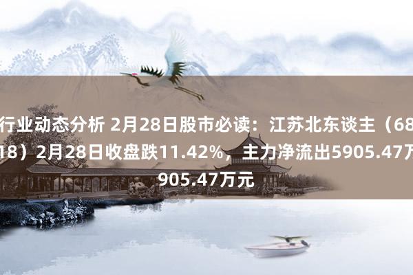 行业动态分析 2月28日股市必读：江苏北东谈主（688218）2月28日收盘跌11.42%，主力净流出5905.47万元