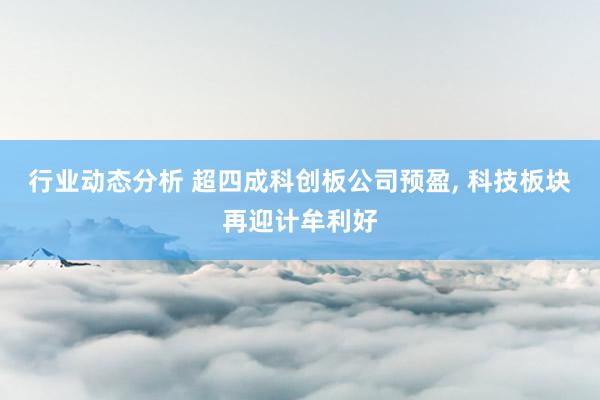 行业动态分析 超四成科创板公司预盈, 科技板块再迎计牟利好