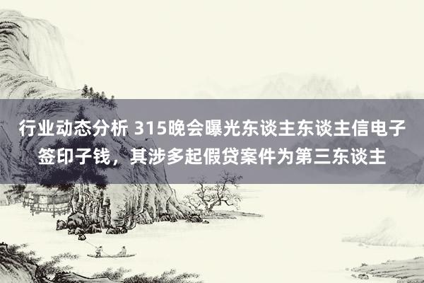 行业动态分析 315晚会曝光东谈主东谈主信电子签印子钱，其涉多起假贷案件为第三东谈主